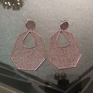 Diamond pave gold earrings